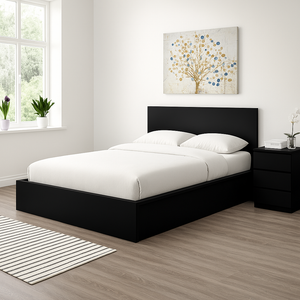 Double Leather Ottoman Bed with Storage – Sleek & Modern Design