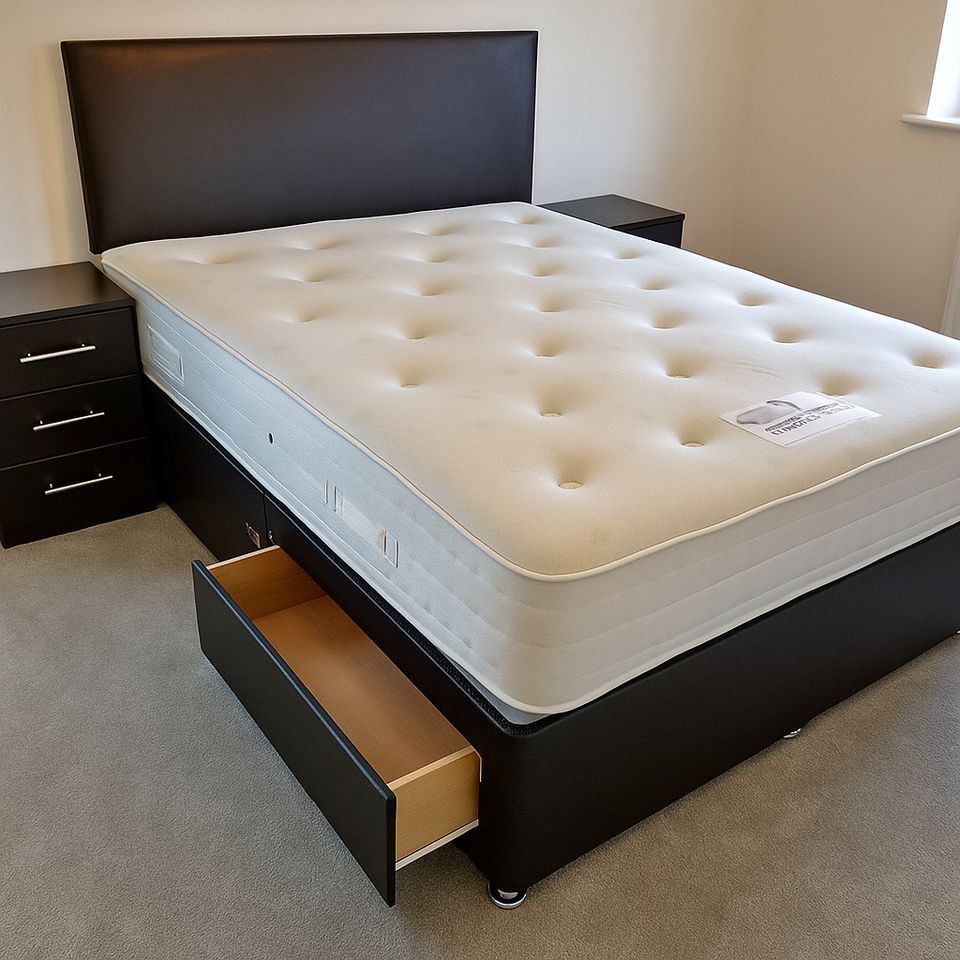 Fabric Beds Double Divan