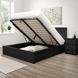 Double Leather Ottoman Bed with Storage – Sleek & Modern Design