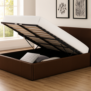 King Size Leather Ottoman Bed with Storage – Luxury & Function Combined
