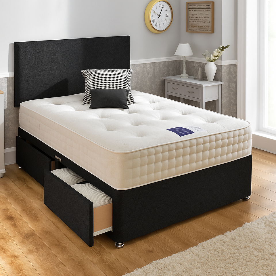 Fabric Beds Double Divan