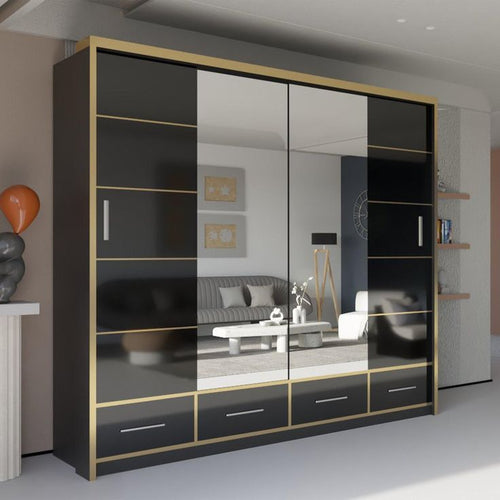 Marsylia Wardrobe – Elegant Sliding Door Wardrobe with Mirror