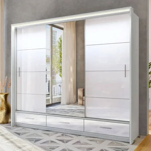 Marsylia Wardrobe – Elegant Sliding Door Wardrobe with Mirror