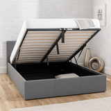 Double Leather Ottoman Bed with Storage – Sleek & Modern Design