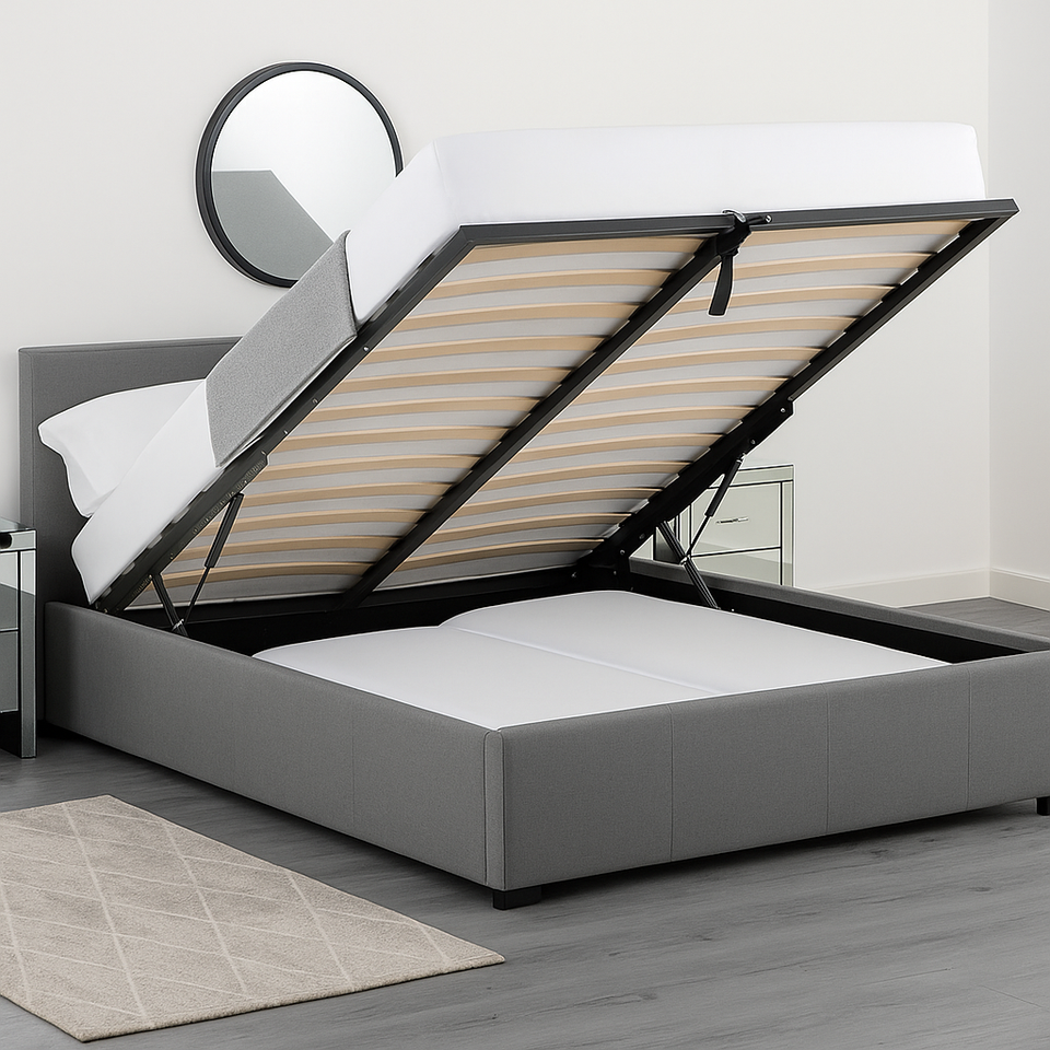 King Size Leather Ottoman Bed with Storage – Luxury & Function Combined