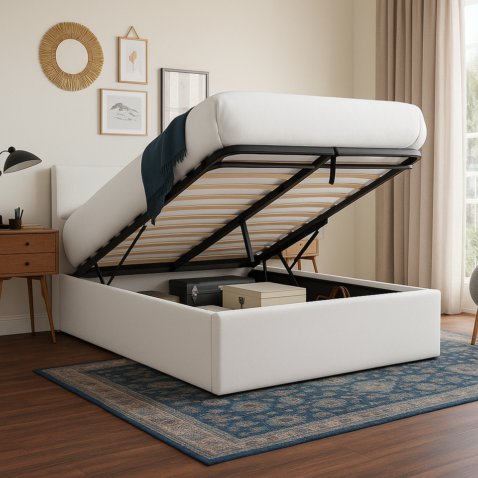 King Size Leather Ottoman Bed with Storage – Luxury & Function Combined