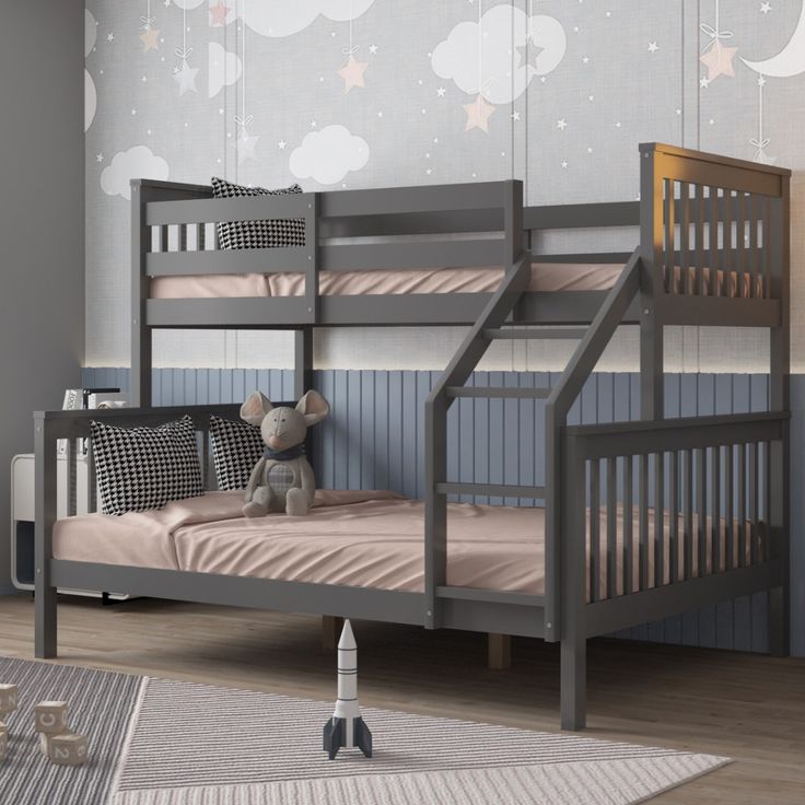 Trio Wooden Bunk Bed – Sleeps Three, Ideal for Kids Shared Room
