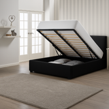 Double Leather Ottoman Bed with Storage – Sleek & Modern Design