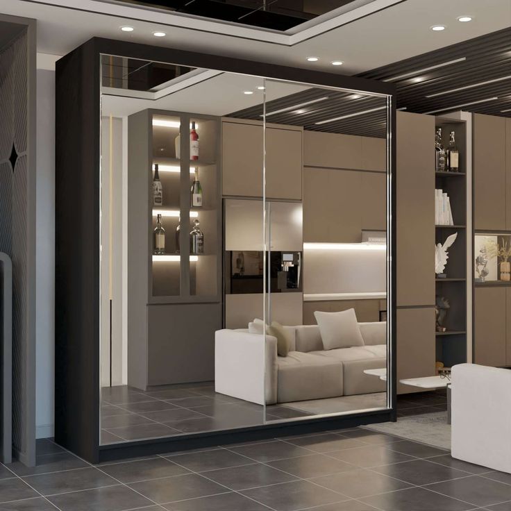 Berline Wardrobe – Modern Sliding Door Wardrobe with Mirror