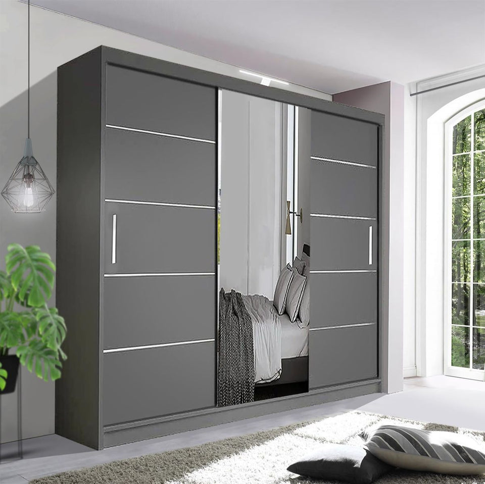 Marsylia Wardrobe – Elegant Sliding Door Wardrobe with Mirror