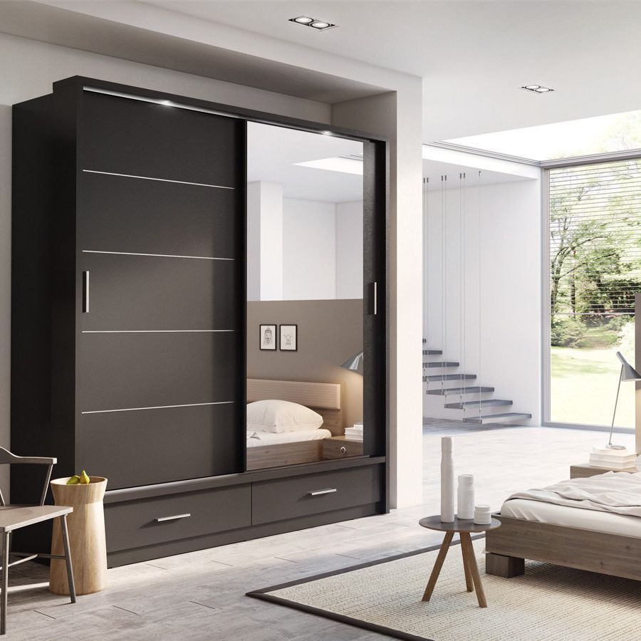 Marsylia Wardrobe – Elegant Sliding Door Wardrobe with Mirror